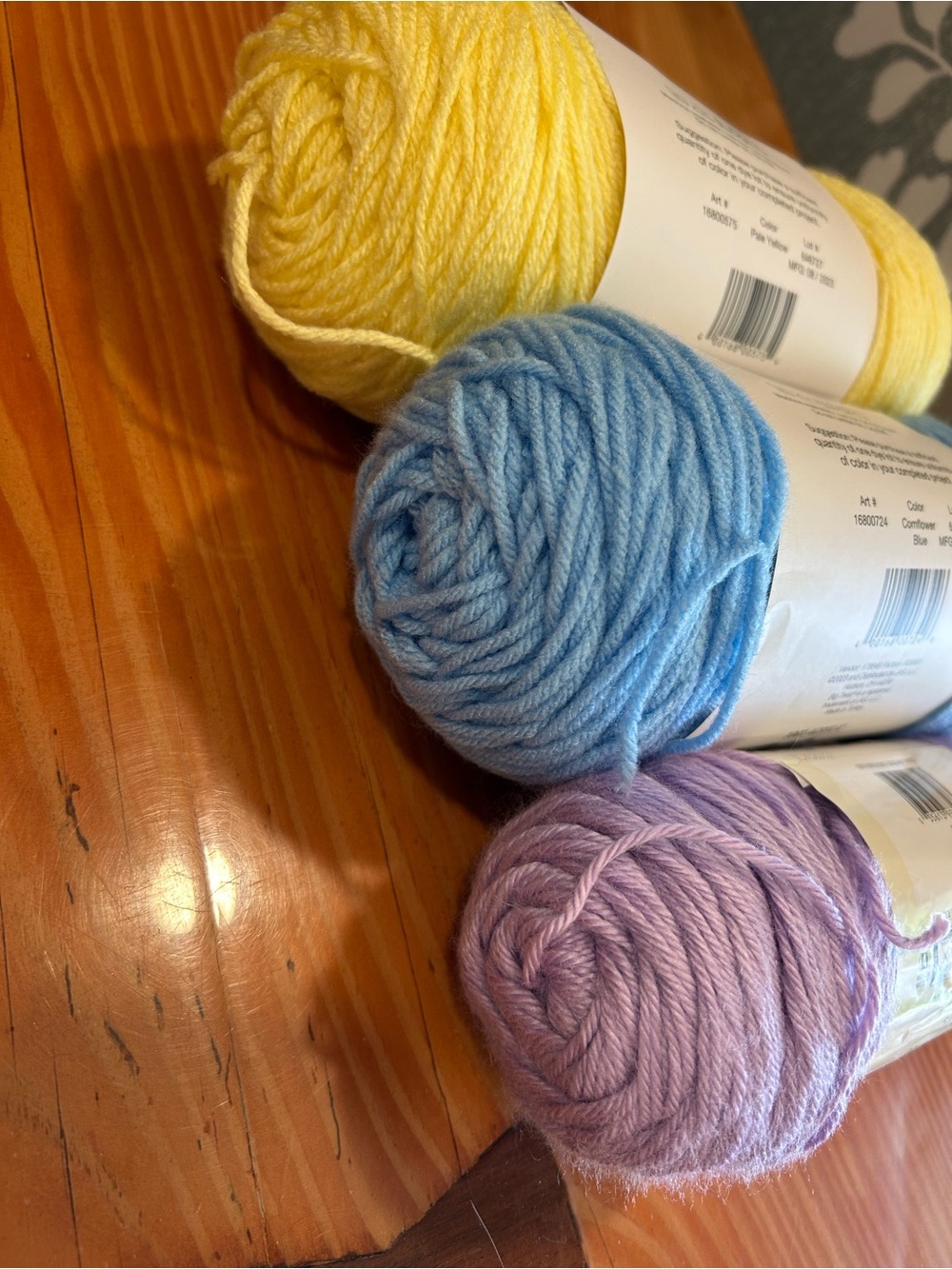 Caron Simply Soft & Big Twist Yarn Bundle - Lavender, Sky Blue, Yellow - Picture 2 of 5